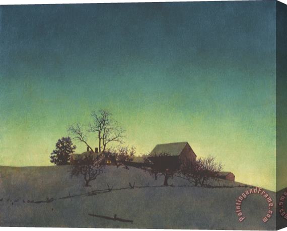 Maxfield Parrish Freeman Farm: Winter Stretched Canvas Print / Canvas Art