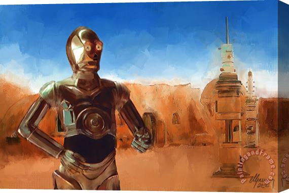 Michael Greenaway C3PO Star Wars Stretched Canvas Print / Canvas Art