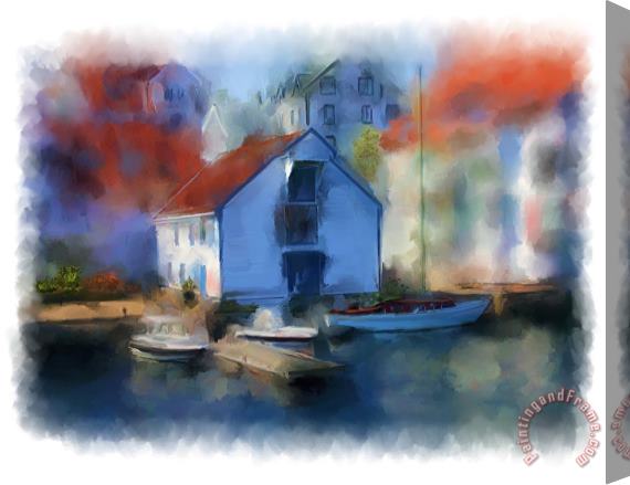 Michael Greenaway Haugesund Boat House Stretched Canvas Print / Canvas Art