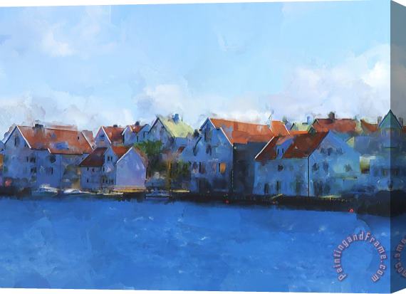 Michael Greenaway Haugesund Harbour Stretched Canvas Print / Canvas Art