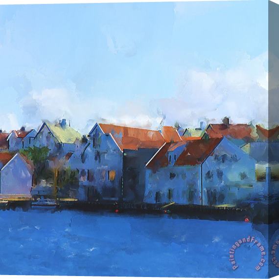 Michael Greenaway Haugesund Harbour Stretched Canvas Print / Canvas Art