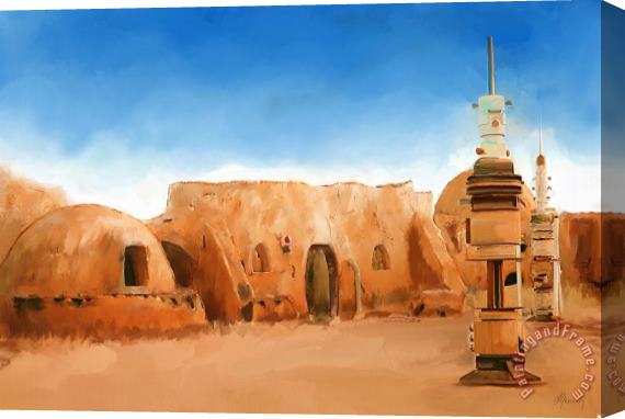 Michael Greenaway Star Wars Film Set Tatooine Tunisia Stretched Canvas Print / Canvas Art