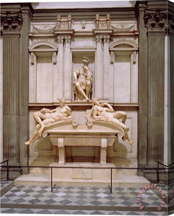 Michelangelo Buonarroti Dusk And Dawn From The Tomb of Lorenzo De Medici Designed 1521 Carved 1524 34 Stretched Canvas Painting / Canvas Art