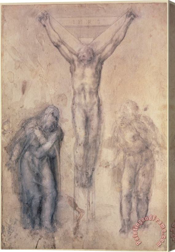 Michelangelo Buonarroti Inv 1895 9 15 509 Recto W 81 Study for a Crucifixion Stretched Canvas Painting / Canvas Art