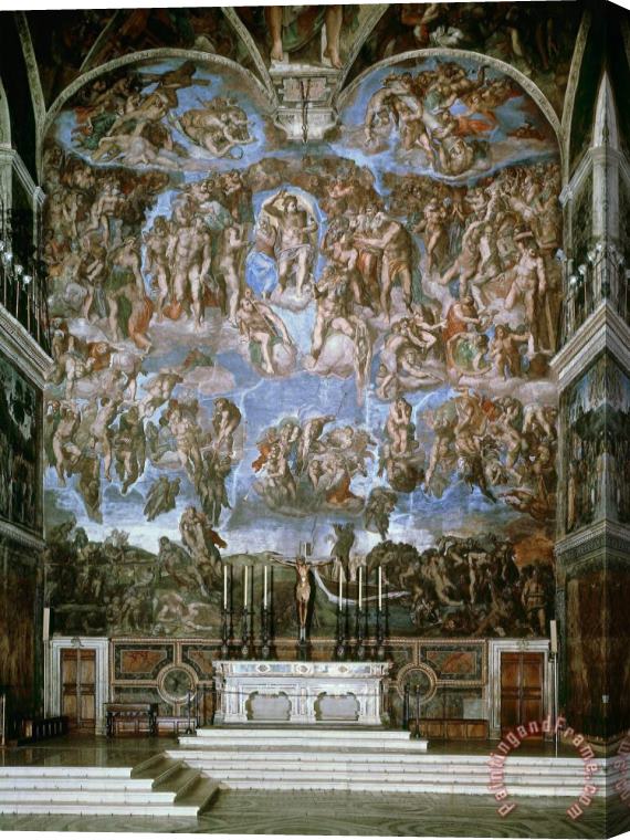 Michelangelo Buonarroti Last Judgement 1536 41 Fresco Sistine Chapel Vatican Rome Stretched Canvas Painting / Canvas Art