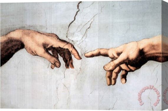 Michelangelo Buonarroti Michaelangelo Creation of Adam 2 Art Print Poster Stretched Canvas Painting / Canvas Art