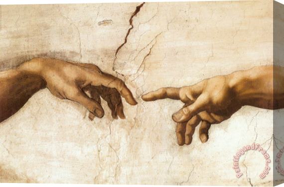 Michelangelo Buonarroti Michelangelo Creation of Adam Art Print Poster Stretched Canvas Painting / Canvas Art