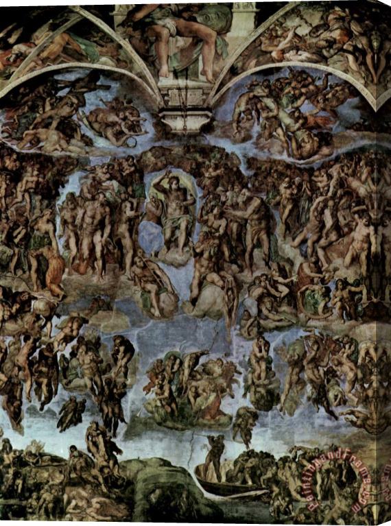 Michelangelo Buonarroti Michelangelo Last Judgement Art Poster Fresco Print Stretched Canvas Painting / Canvas Art