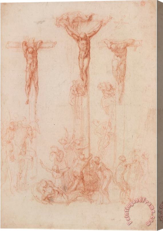 Michelangelo Buonarroti Michelangelo The Three Crosses Stretched Canvas Print / Canvas Art