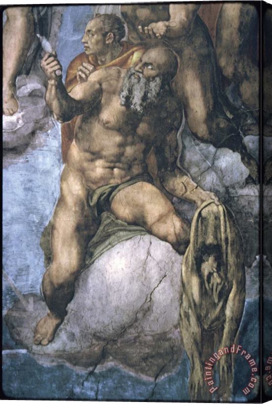 Michelangelo Buonarroti Saint Bartholomew with His Flayed Skin Stretched Canvas Painting / Canvas Art