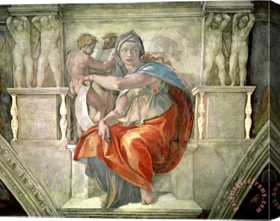 Michelangelo Buonarroti Sistine Chapel Ceiling Delphic Sibyl Stretched Canvas Print / Canvas Art