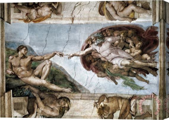 Michelangelo Buonarroti Sistine Chapel The Creation of Adam Stretched Canvas Painting / Canvas Art