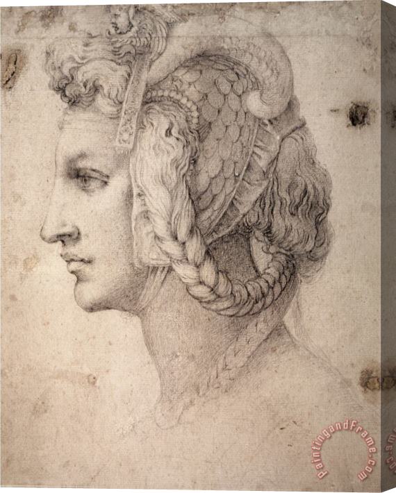 Michelangelo Buonarroti Study of Head Stretched Canvas Painting / Canvas Art