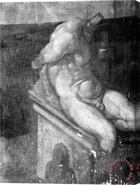 Michelangelo Buonarroti Study of Male Torso Gabinetto Dei Disegni E Delle Stampe Uffizi Gallery Florence Stretched Canvas Painting / Canvas Art