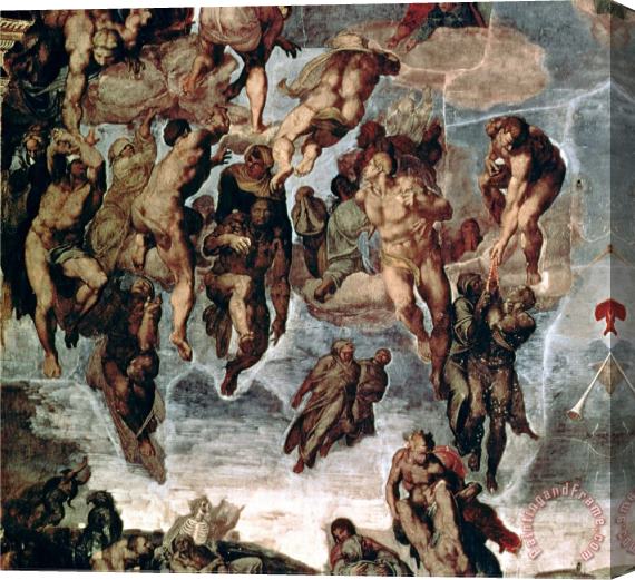 Michelangelo Buonarroti The Righteous Drawn Up to Heaven Detail From The Last Judgement Stretched Canvas Print / Canvas Art