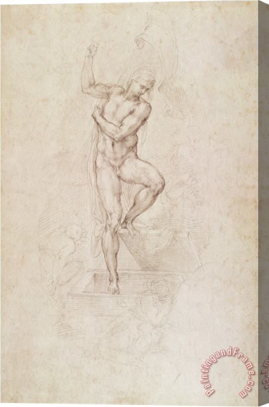 Michelangelo Buonarroti The Risen Christ Study for The Fresco of The Last Judgement in The Sistine Chapel Vatican Stretched Canvas Painting / Canvas Art