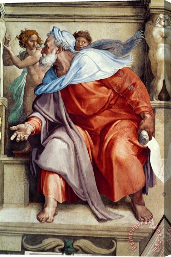 Michelangelo Buonarroti The Sistine Chapel Ceiling Frescos After Restoration The Prophet Ezekiel Stretched Canvas Print / Canvas Art