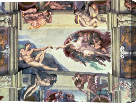 Michelangelo Sistine Chapel Ceiling Creation of Adam Stretched Canvas Painting / Canvas Art