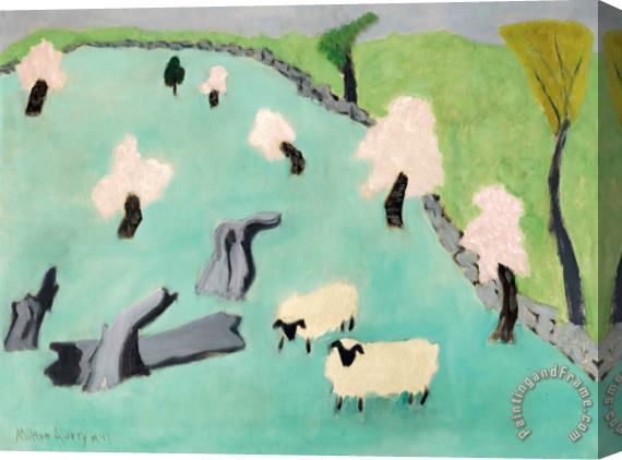 Milton Avery Landscape with Sheep, 1947 Stretched Canvas Print / Canvas Art