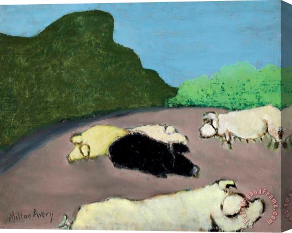 Milton Avery Pigs No. 2, 1939 Stretched Canvas Painting / Canvas Art