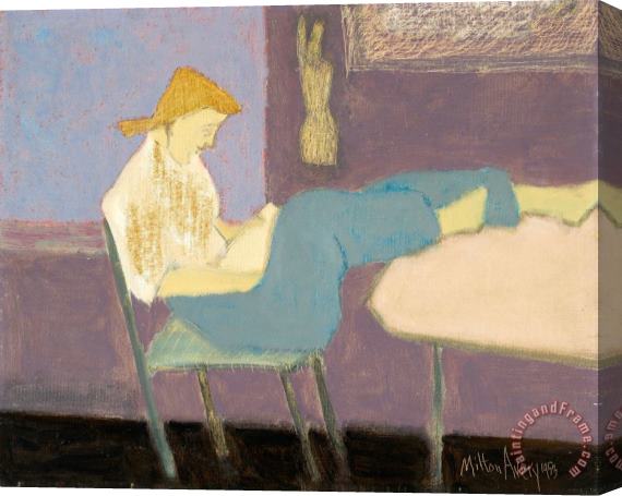 Milton Avery Untitled (reader), 1953 Stretched Canvas Print / Canvas Art