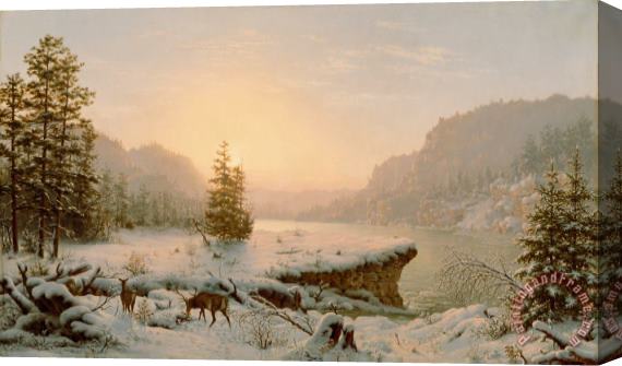 Mortimer L Smith Winter Landscape Stretched Canvas Painting / Canvas Art