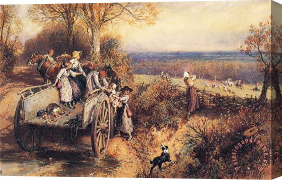 Myles Birket Foster, R.w.s A Peep at The Hounds, Here They Come! Stretched Canvas Print / Canvas Art