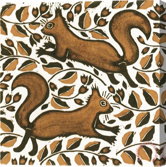 Nat Morley Beechnut Squirrels Stretched Canvas Painting / Canvas Art
