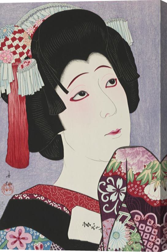Natori Shunsen The Actor Nakamura Fukusuke V As Ohan Stretched Canvas Print / Canvas Art