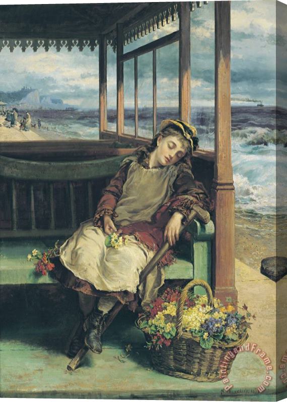Nicholas Chevalier Weary: an Episode at St Leonards Stretched Canvas Print / Canvas Art