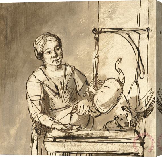 Nicolaes Maes De Keukenmeid Stretched Canvas Print / Canvas Art