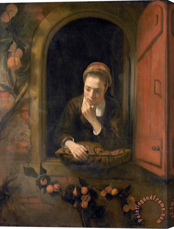 Nicolaes Maes Meisje Aan Het Venster, Bekend Als 'de Peinzende' Stretched Canvas Painting / Canvas Art