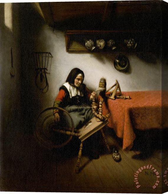 Nicolaes Maes Old Woman Spinning Stretched Canvas Painting / Canvas Art