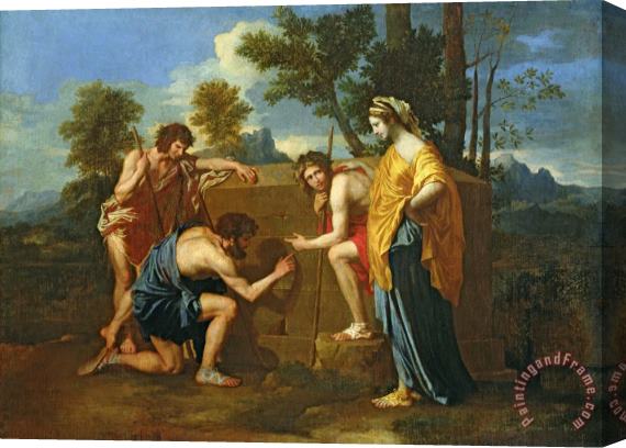 Nicolas Poussin Arcadian Shepherds Stretched Canvas Painting / Canvas Art