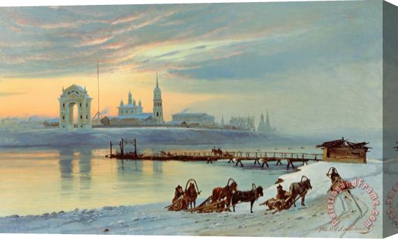 Nikolai Florianovich Dobrovolsky The Angara Embankment In Irkutsk Stretched Canvas Print / Canvas Art