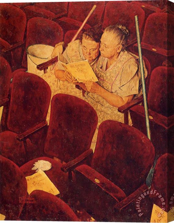 Norman Rockwell Charwomen in Theater 1946 Stretched Canvas Painting / Canvas Art