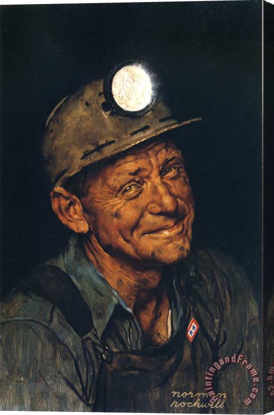 Norman Rockwell Mine America S 1943 Stretched Canvas Painting / Canvas Art