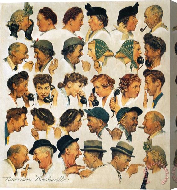 Norman Rockwell The Gossips Stretched Canvas Painting / Canvas Art