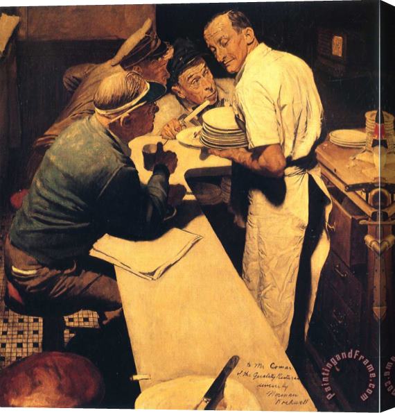 Norman Rockwell War News Stretched Canvas Painting / Canvas Art