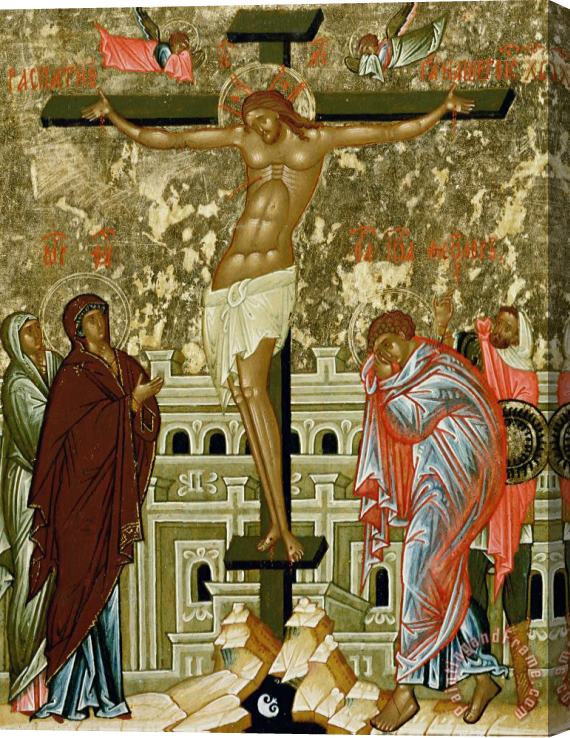 Novgorod School The Crucifixion Of Our Lord Stretched Canvas Painting / Canvas Art