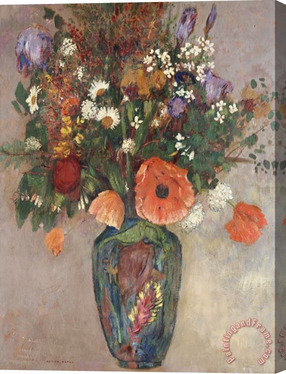 Odilon Redon Bouquet Of Flowers In A Vase Stretched Canvas Painting / Canvas Art