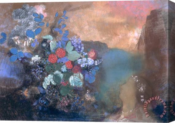 Odilon Redon Ophelia Among The Flowers Stretched Canvas Painting / Canvas Art