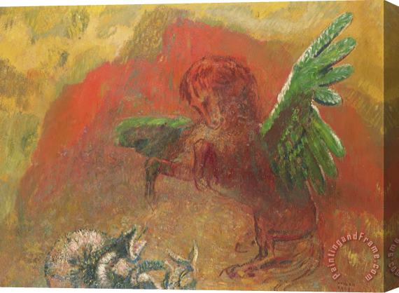 Odilon Redon Pegasus Triumphant Stretched Canvas Painting / Canvas Art