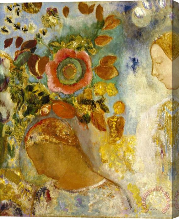 Odilon Redon Two Young Girls Among Flowers, 1912 Stretched Canvas Painting / Canvas Art