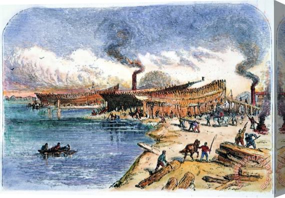Others 18th Century Shipyard Stretched Canvas Print / Canvas Art