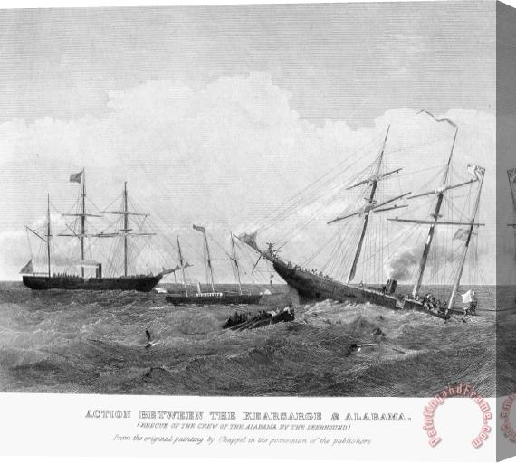 Others ALABAMA vs KEARSARGE, 1864 Stretched Canvas Print / Canvas Art