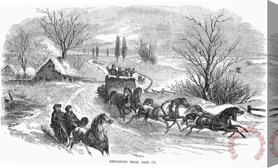 Others America: Sleighing, 1855 Stretched Canvas Painting / Canvas Art