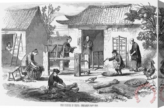 Others China: Silk Industry, 1857 Stretched Canvas Painting / Canvas Art