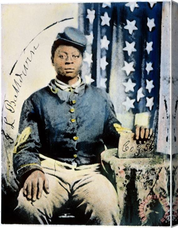 Others Civil War: Black Soldier Stretched Canvas Print / Canvas Art
