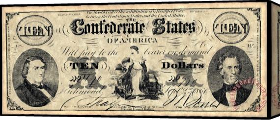 Others Confederate Banknote Stretched Canvas Painting / Canvas Art